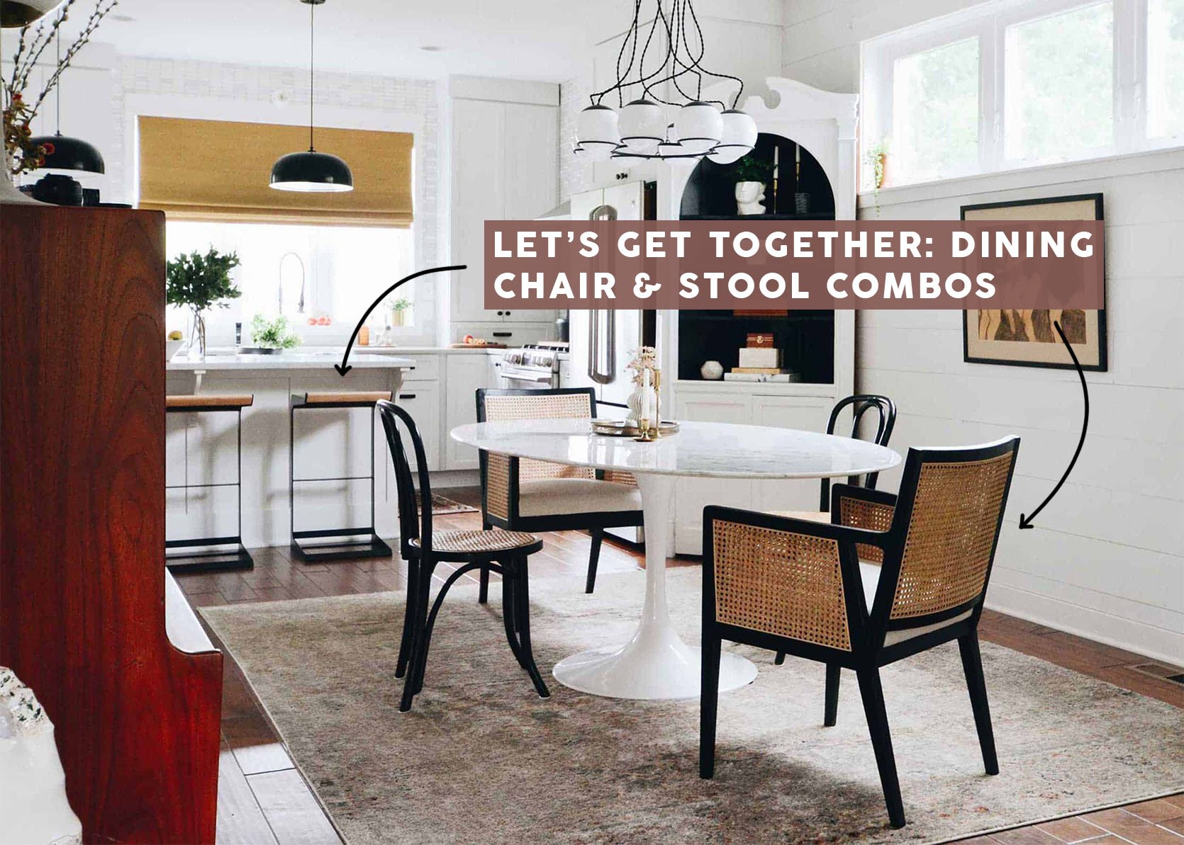 Power Couples: Dining Chairs & Stools (24 EHD Guaranteed Combos To Give Your Open Kitchen/Dining Room Max Style)