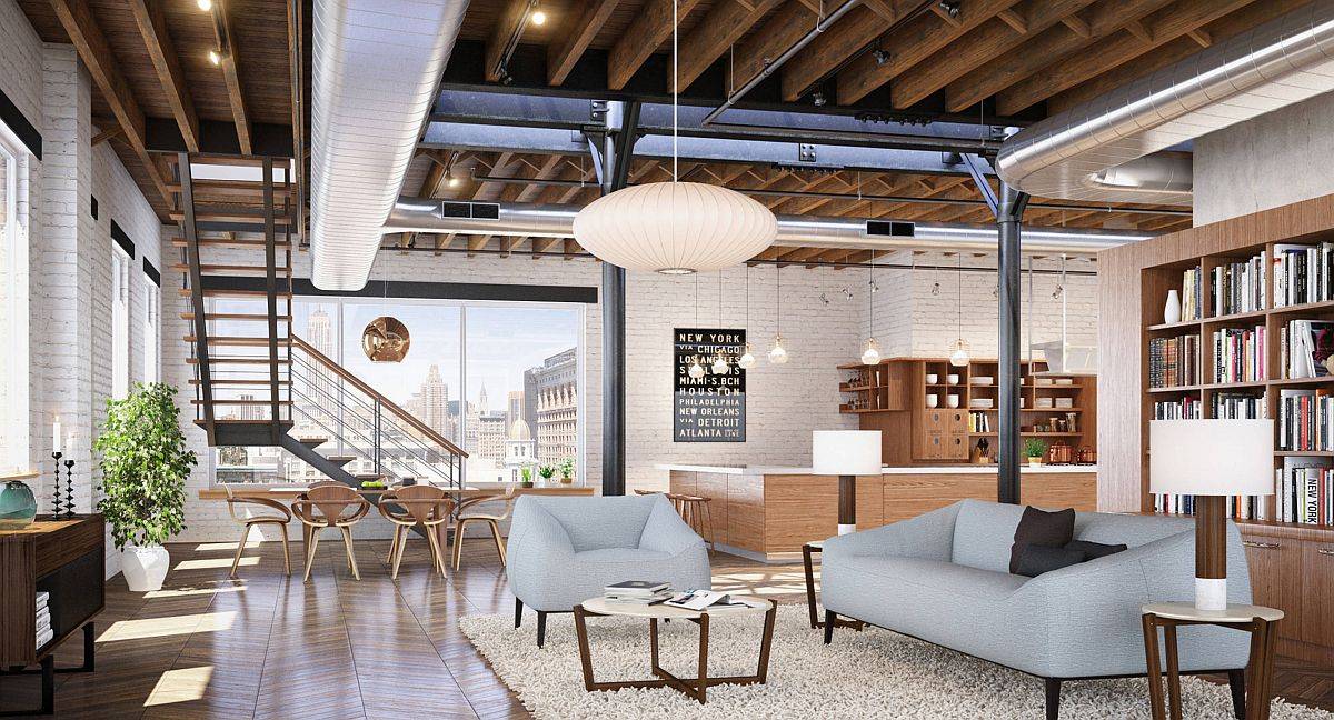 Expansive modern industrial living space in New York is an absolute showstopper!