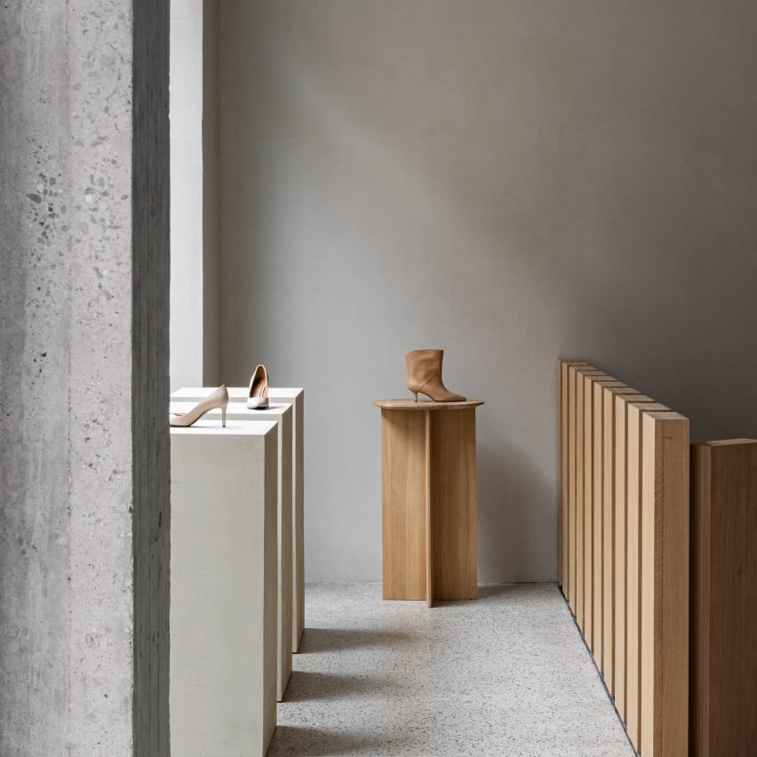 Minimalist interior of Notabene shoe shop in Copenhagen, by Norm Architects