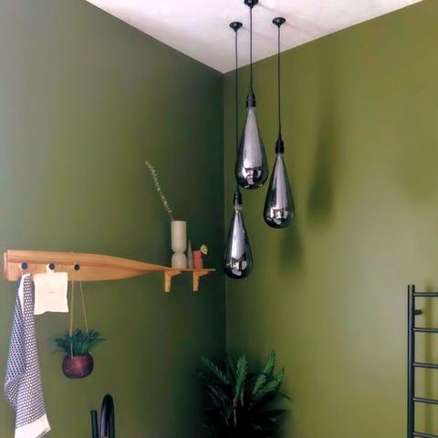 sage green interiors - bathroom lighting 