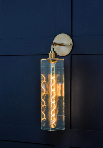alchemist clear glass long wall light 