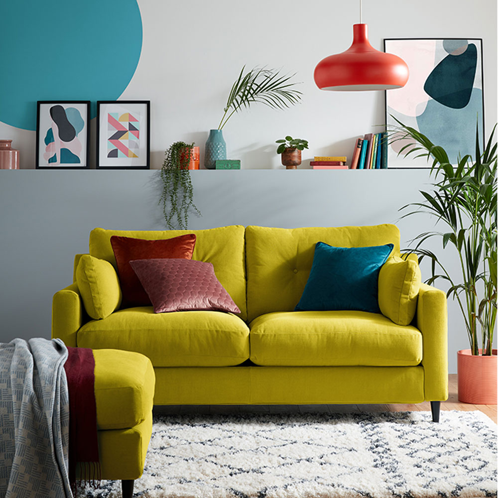 Living room sofa ideas with yellow sofa