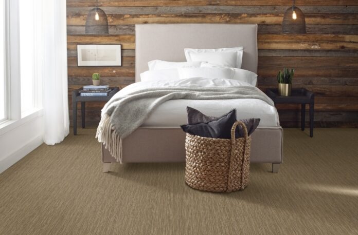 How to Choose Bedroom Flooring: Shaw Floorigami Striation Carpet Plank