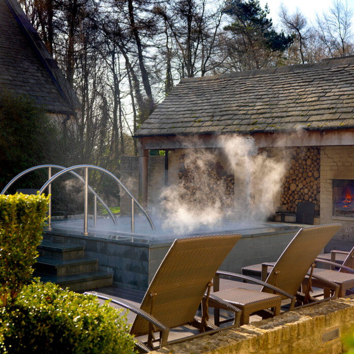 Hot tub in countryside