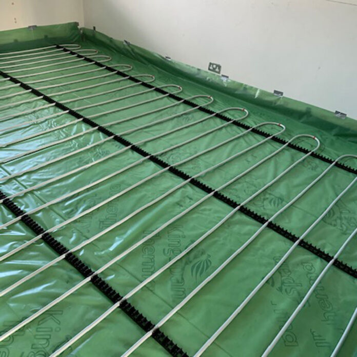 underfloor heating being laid