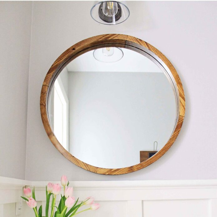 A DIY Round Wooden Mirror Frame