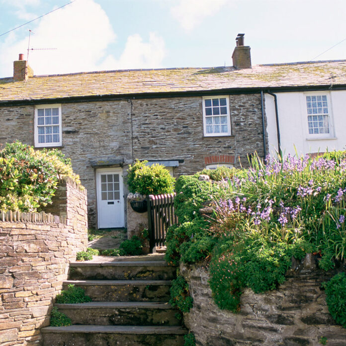 Small terraced house with steps