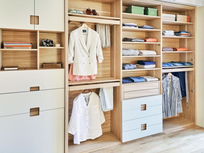 An organized walk-in closet