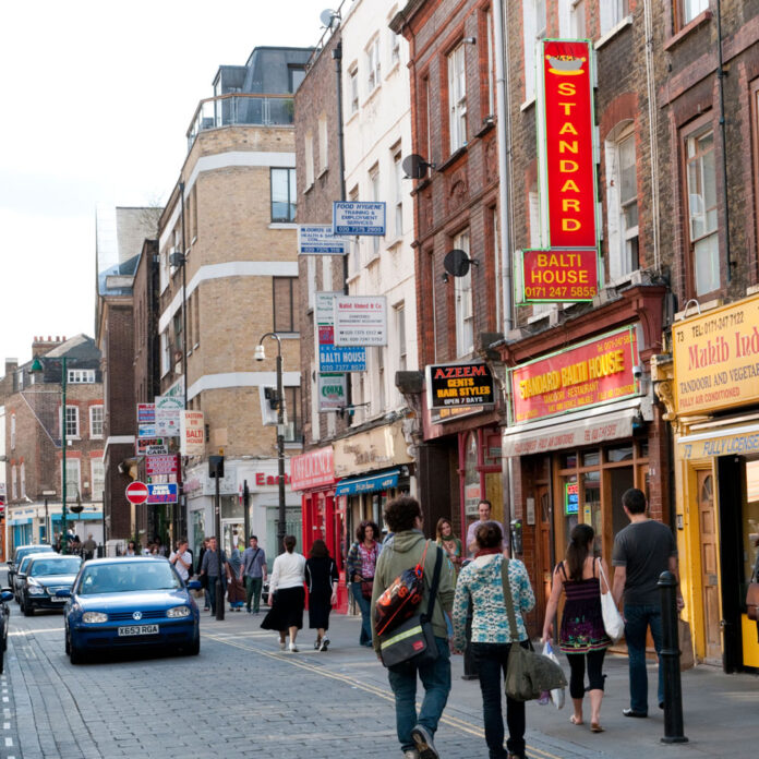 brick lane in borough of tower hamlets