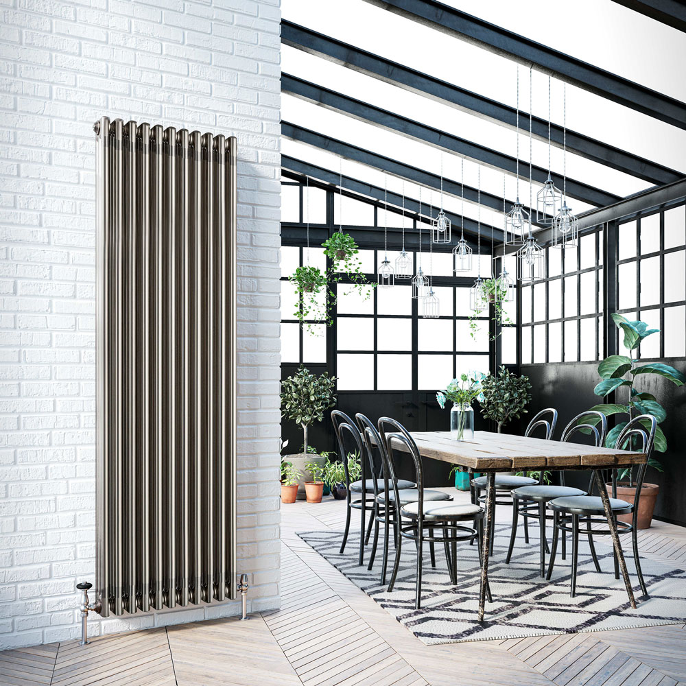 Tall radiator in conservatory
