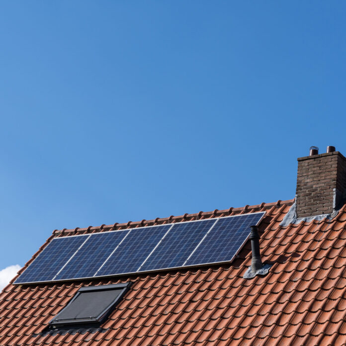 solar panels on house roof