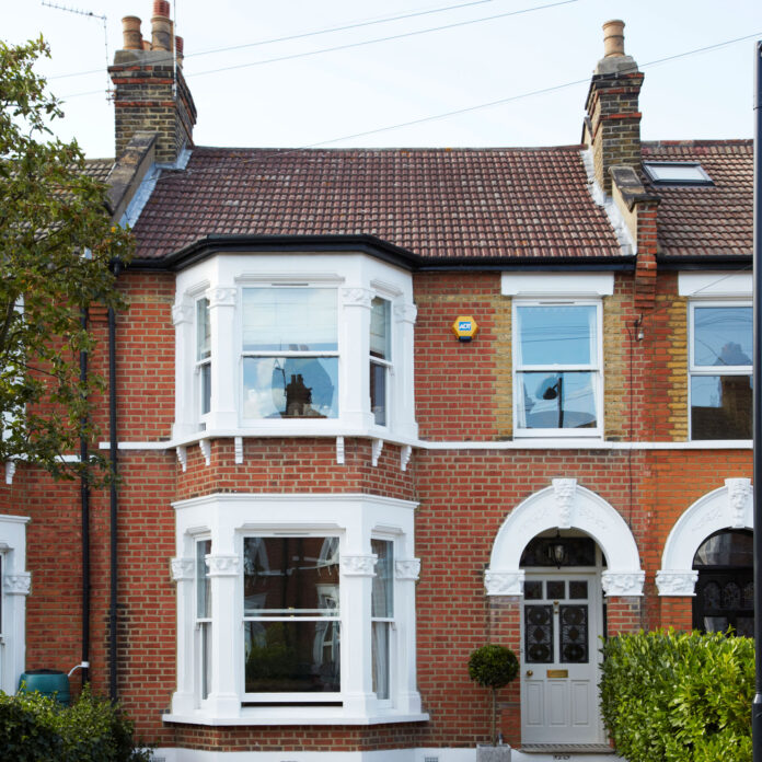 period house with grey front door