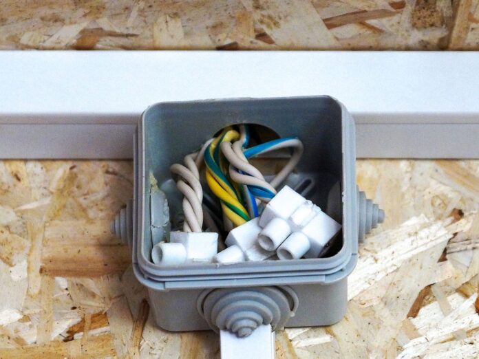 A junction box at an electrical site. 