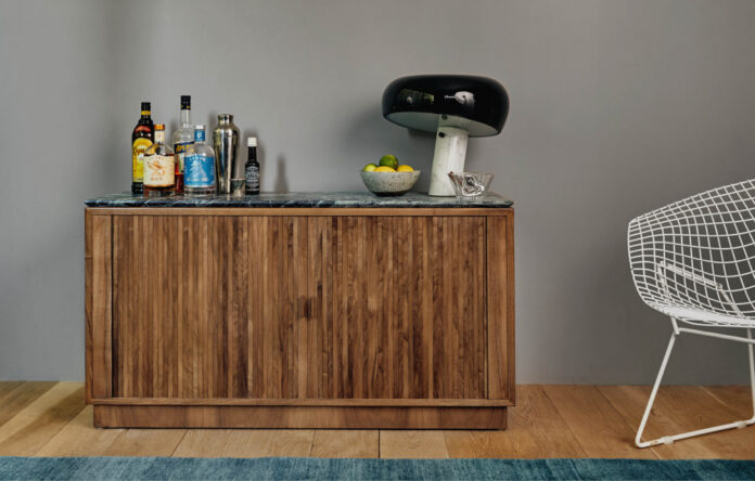 How To Upcycle A Timber Cabinet Into A Luxe Home Bar