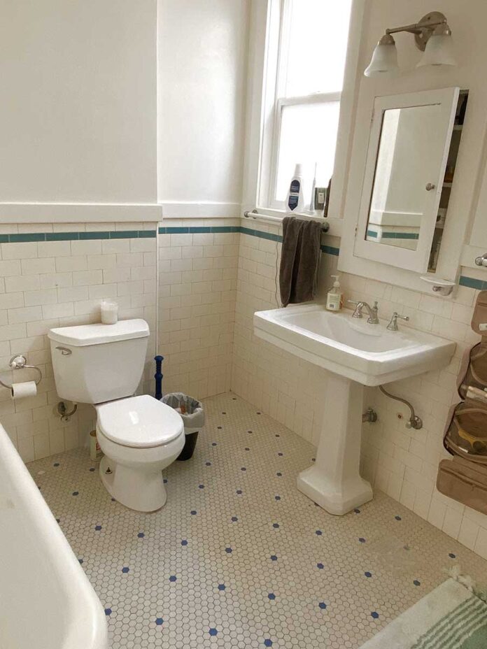 Bathroom Serenity found with IKEA Natural Wood Cabinets