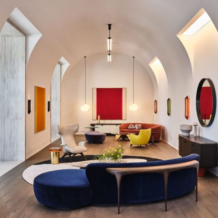 Vaulted villa inside Holly Hunt's LA showroom