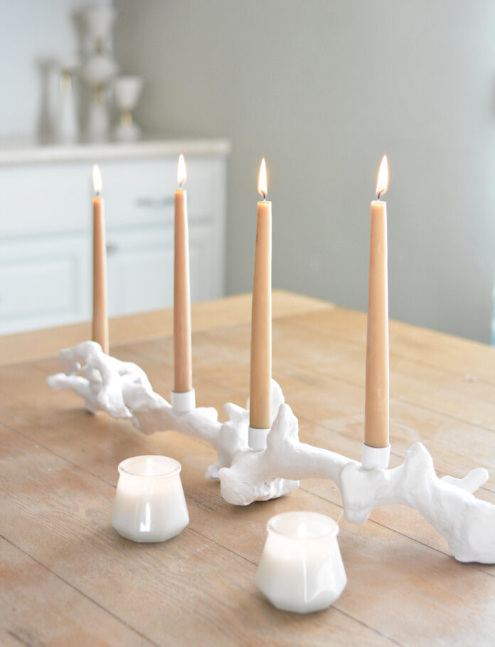 DIY Sculpted Branch Candelabra