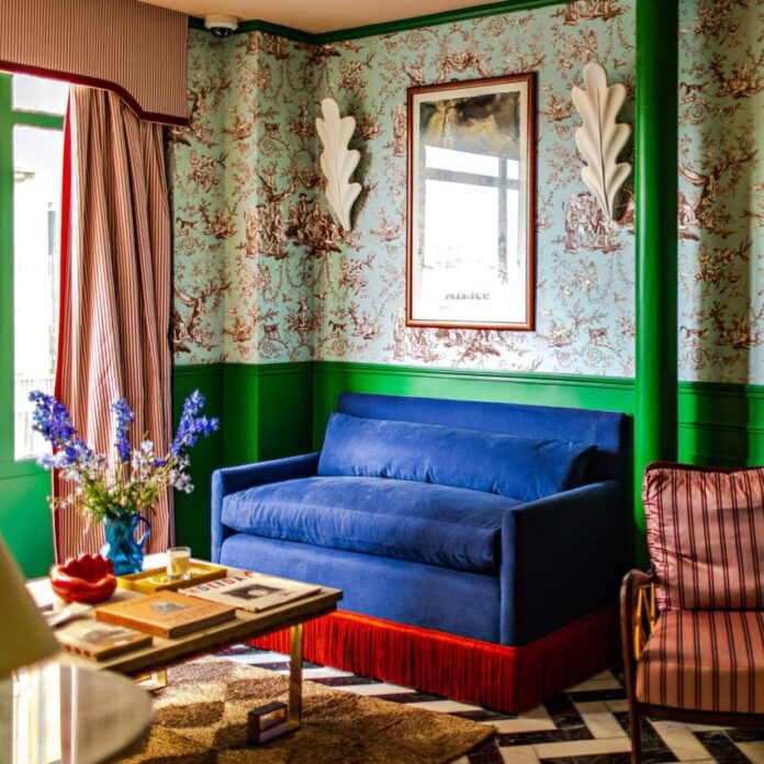 Maximalist interior of Hotel Les Deux Gares