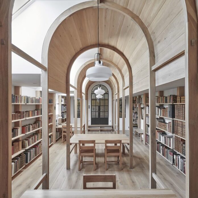 Interior of Stanbridge Mill Library by Crawshaw Architects