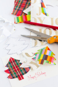 How to make handmade Christmas cards using postcards and holiday gift wrap.
