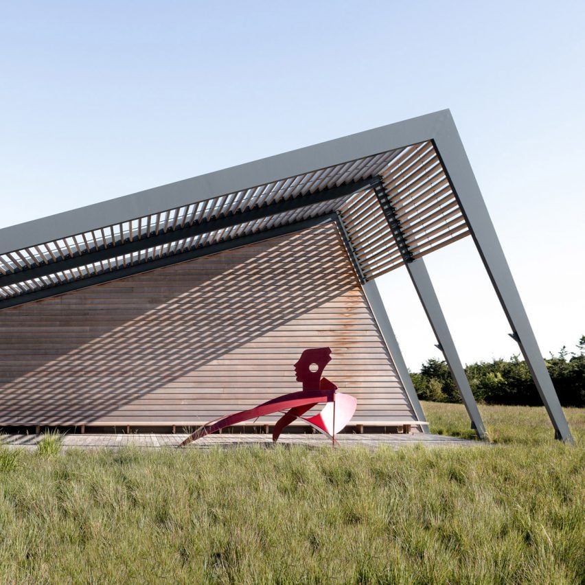 Exterior of Foster Retreat built from wood and steel