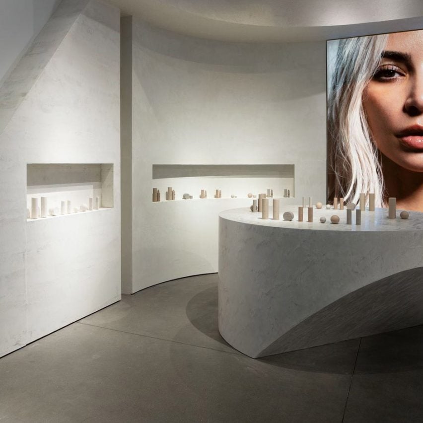 A concrete store interior