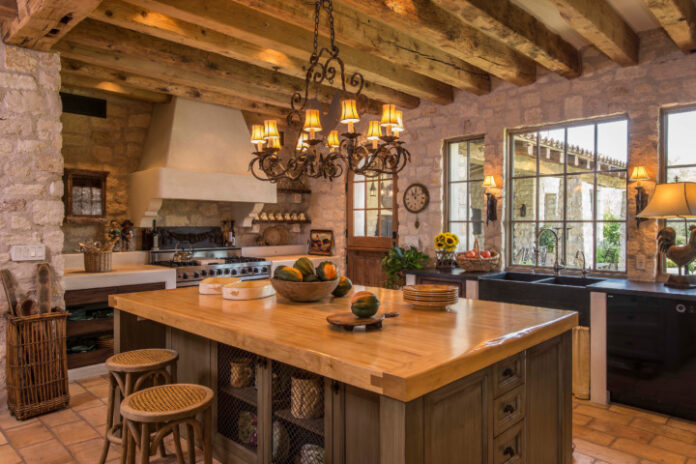 Tusnan style rustic kitchen design image