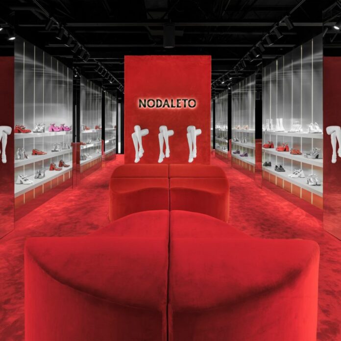 Red carpeted Nodaleto store in Miami