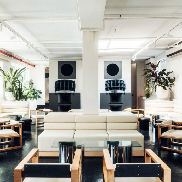 Wide view of Upstairs lounge at Public Records