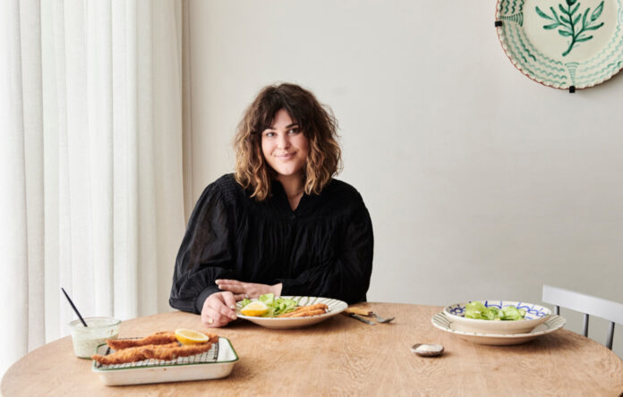 Julia’s Crunchy Crumbed Fish With Cos Salad + Yoghurt Tartare