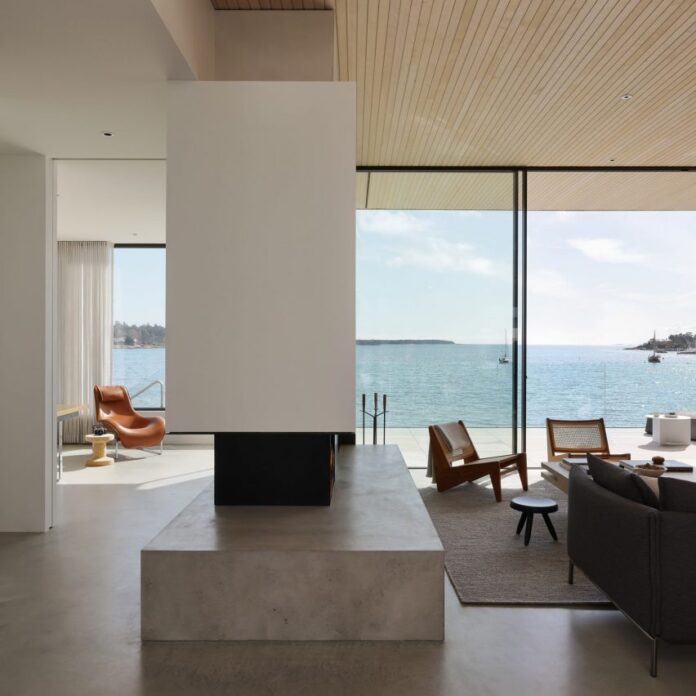 View of ocean through Cadboro Bay House