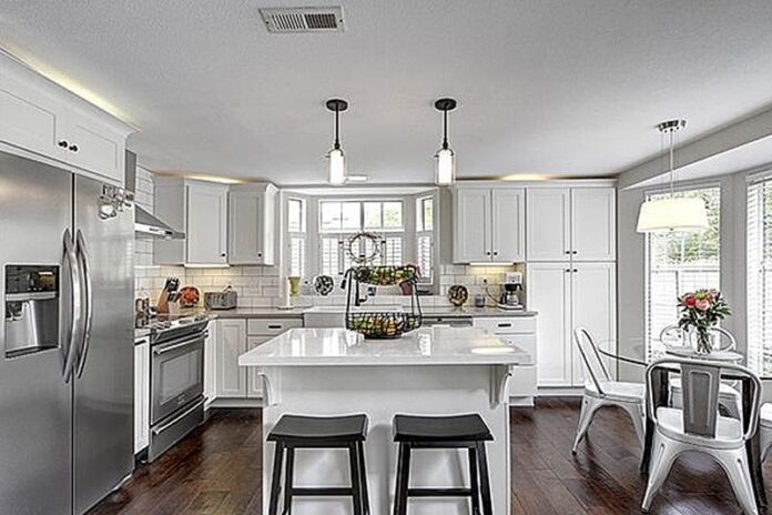 Carlsbad California kitchen renovation features CliqStudios Shaker Painted White cabinets