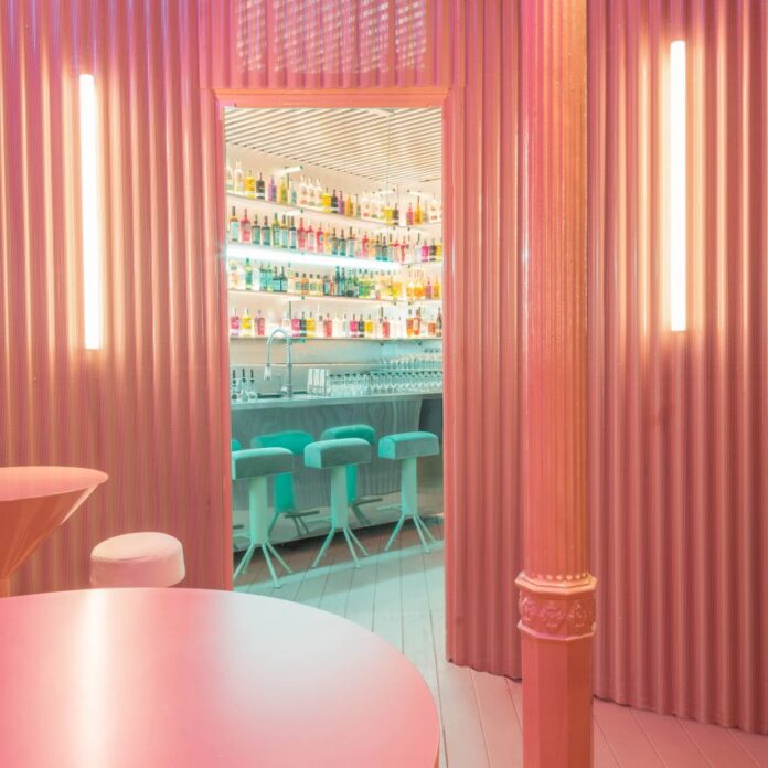 Doorway to laboratory room in Naked and Famous bar by Lucas y Hernández-Gil