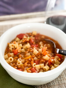 A close up photo of a bowl of Rustic Tomato Soup