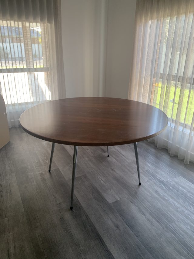 DIY designer look table made from a $50 Marketplace find