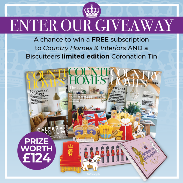 Fancy a year's subscription to Country Homes & Interiors, plus a Biscuiteers Coronation tin worth £124?