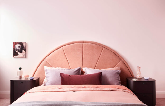 A Coral Art Deco Bayside Bedroom With Beach Views