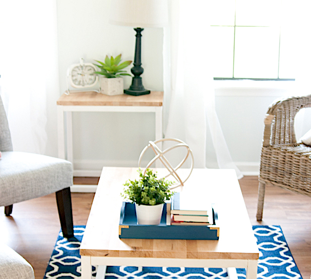 box frame console table white base