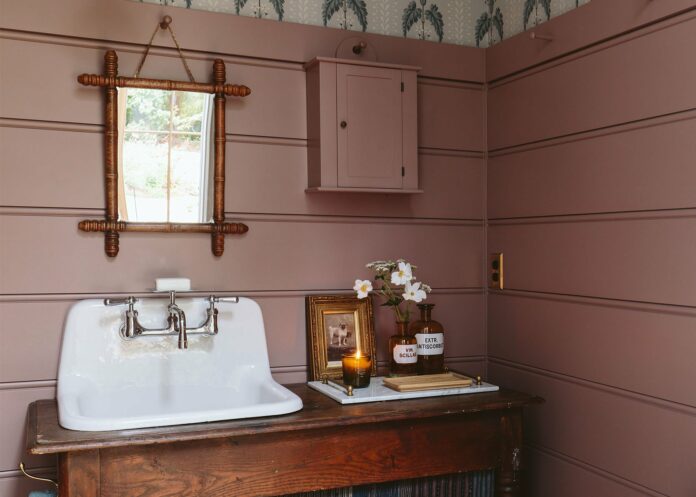 Our Farmhouse Powder Bath Reveal – Pink And Wallpaper And Vintage OH MY!