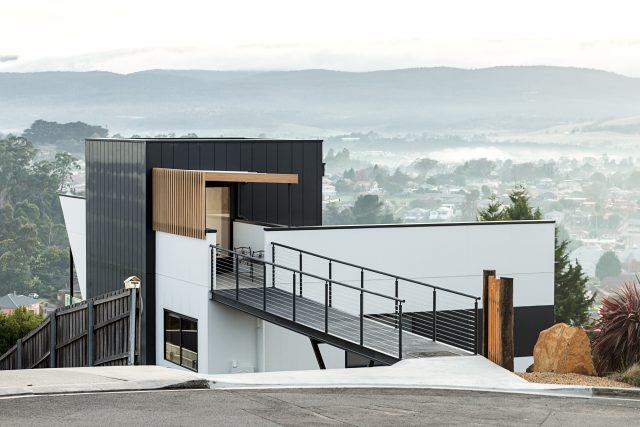 An architect designed home in Tasmania with stunning views
