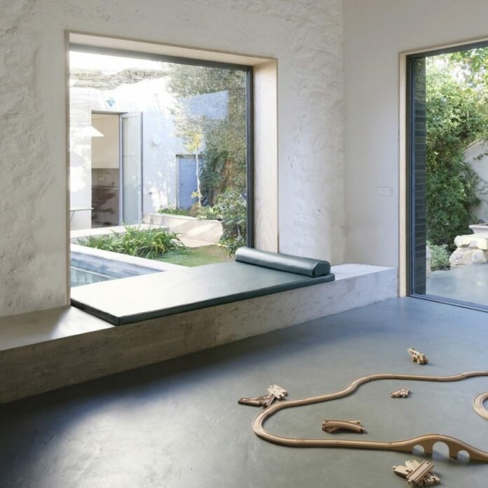 Window seat in French home