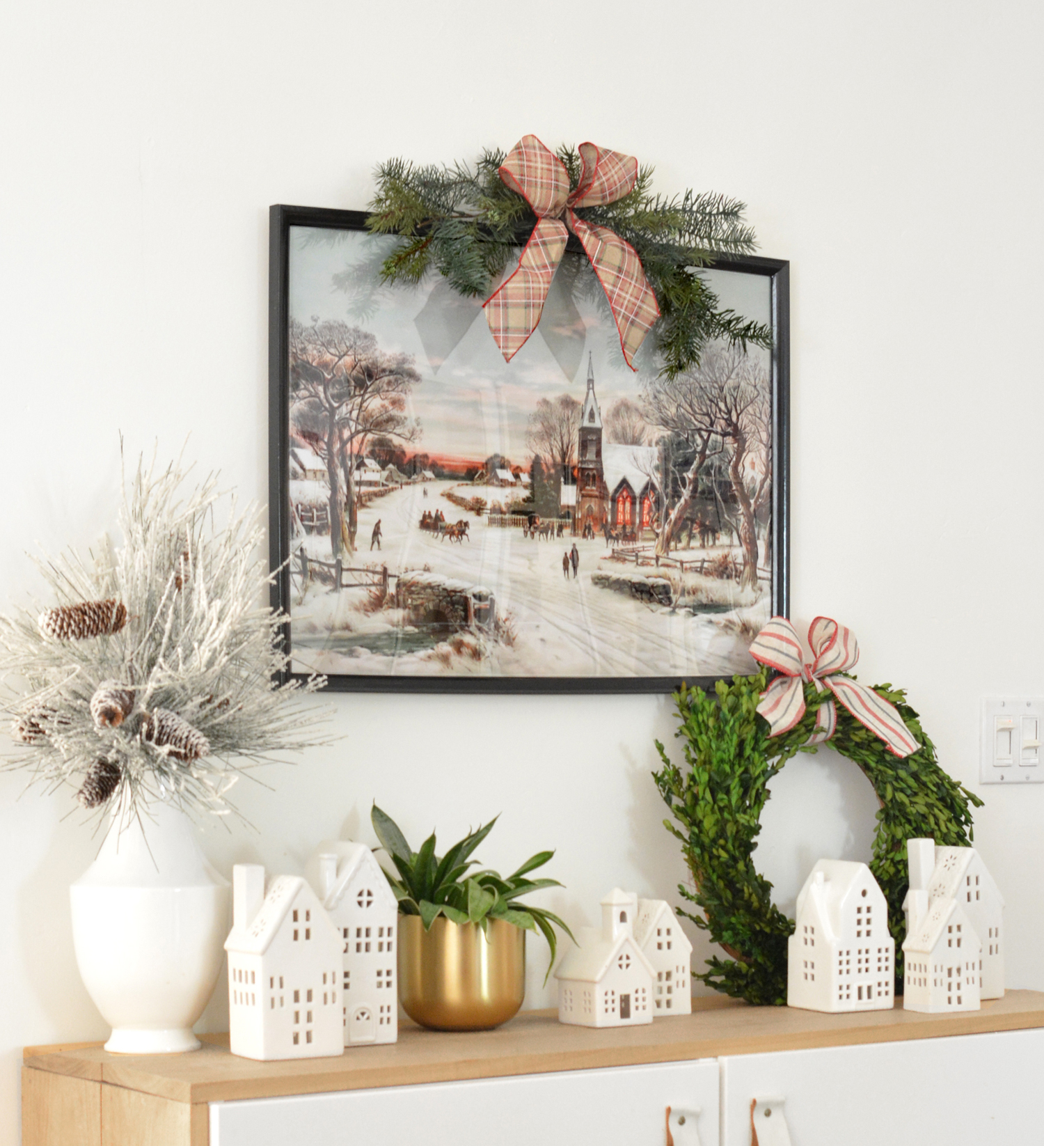 Simple Holiday DIY: Picture Frame Boughs