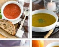 simple and healthy soup recipes that have no oil, sugar or dairy in them.