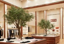 Kith Women Flagship in Soho combines walnut and pink marble