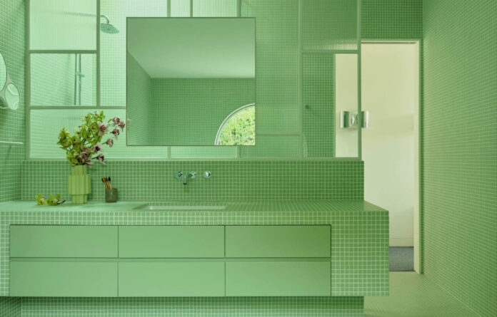 14 Incredible Bathrooms That Play With Colour + Texture