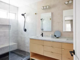 bathroom in a home and ADU remodel in Los Angeles